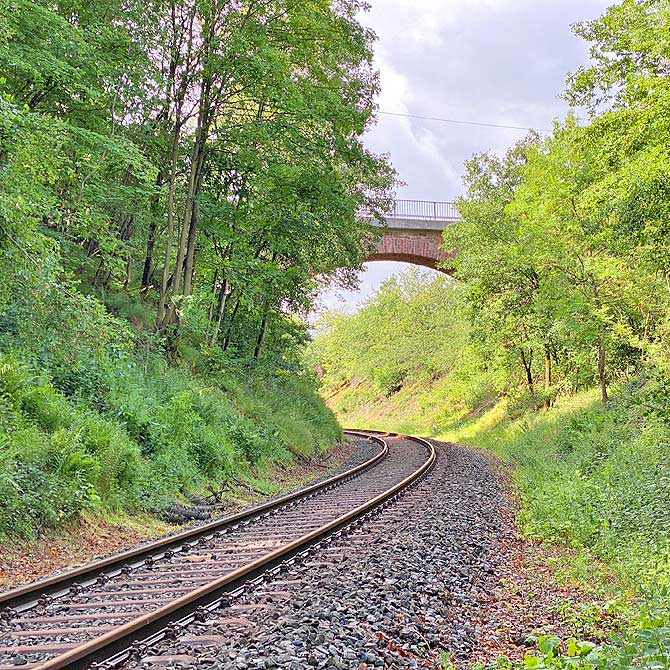 Bahn-Schiene und Überführung